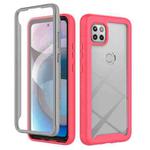 For Motorola Moto One 5G Ace Starry Sky Solid Color Series Shockproof PC + TPU Case with PET Film(Rose Red)