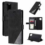 For Samsung Galaxy A42 5G Skin Feel Splicing Horizontal Flip Leather Case with Holder & Card Slots & Wallet & Photo Frame(Black)