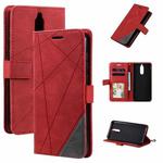 For Huawei Mate 10 Lite Skin Feel Splicing Horizontal Flip Leather Case with Holder & Card Slots & Wallet & Photo Frame(Red)