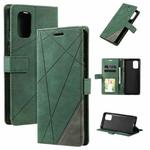 For OnePlus 8T Skin Feel Splicing Horizontal Flip Leather Case with Holder & Card Slots & Wallet & Photo Frame(Green)