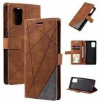 For OnePlus 8T Skin Feel Splicing Horizontal Flip Leather Case with Holder & Card Slots & Wallet & Photo Frame(Brown)