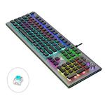 AULA S2096 108 Keys USB Flank Cool Light Mechanical Gaming Keyboard, Blue Shaft(Black)