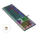 AULA S2096 108 Keys USB Flank Cool Light Mechanical Gaming Keyboard, Brown Shaft(Black)