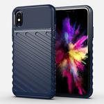 For iPhone X Thunderbolt Shockproof TPU Soft Case(Dark Blue)