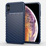 For iPhone XS Max Thunderbolt Shockproof TPU Soft Case(Dark Blue)
