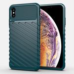 For iPhone XS Max Thunderbolt Shockproof TPU Soft Case(Dark Green)