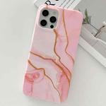 Golden Powder Dream Color Marble Pattern TPU Protective Case For iPhone 12 / 12 Pro(Pink)