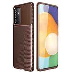 For Samsung Galaxy A82 5G Carbon Fiber Texture Shockproof TPU Case(Brown)
