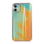 For iPhone 11 IMD Rendering Watercolor Aurora Pattern Shockproof TPU + PC Protective Case (Autumn Leaves Yellow)