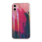 For iPhone 11 Pro IMD Rendering Watercolor Aurora Pattern Shockproof TPU + PC Protective Case (Berry Color)