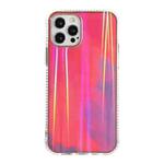 IMD Rendering Watercolor Aurora Pattern Shockproof TPU + PC Protective Case For iPhone 12 / 12 Pro(Purple and Red)