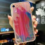 For iPhone SE 2022 / SE 2020 / 8 / 7 IMD Rendering Watercolor Aurora Pattern Shockproof TPU + PC Protective Case(Berry Color)