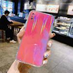 For iPhone X / XS IMD Rendering Watercolor Aurora Pattern Shockproof TPU + PC Protective Case(Purple and Red)
