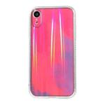 For iPhone XR IMD Rendering Watercolor Aurora Pattern Shockproof TPU + PC Protective Case(Purple and Red)