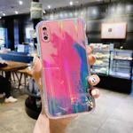 IMD Rendering Watercolor Aurora Pattern Shockproof TPU + PC Protective Case For iPhone XS Max(Berry Color)
