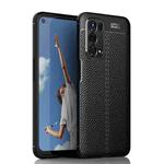 For OPPO A74 5G Litchi Texture TPU Shockproof Case(Black)