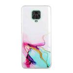For Xiaomi Redmi Note 9 Pro Hollow Marble Pattern TPU Precise Hole Protective Case(Green)