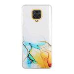 For Xiaomi Redmi Note 9 Pro Hollow Marble Pattern TPU Precise Hole Protective Case(Yellow)