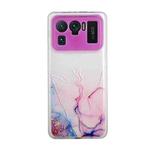 For Xiaomi Mi 11 Ultra Hollow Marble Pattern TPU Precise Hole Protective Case(Pink)
