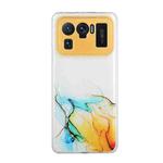 For Xiaomi Mi 11 Ultra Hollow Marble Pattern TPU Precise Hole Protective Case(Yellow)
