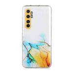For Xiaomi Note 10 Lite Hollow Marble Pattern TPU Precise Hole Protective Case(Yellow)
