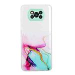 For Xiaomi Poco X3 / X3 Pro Hollow Marble Pattern TPU Precise Hole Protective Case(Green)