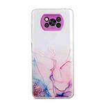 For Xiaomi Poco X3 / X3 Pro Hollow Marble Pattern TPU Precise Hole Protective Case(Pink)