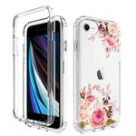 For iPhone SE 2022 / SE 2020 / 8 / 7 2 in 1 High Transparent Painted Shockproof PC + TPU Protective Case(Rose)