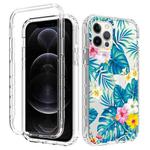 For iPhone 12 / 12 Pro 2 in 1 High Transparent Painted Shockproof PC + TPU Protective Case(Banana Leaf)