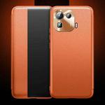 For Xiaomi Mi 11 Pro Magnetic Side Window View Shockproof Horizontal Flip Leather Case(Orange)