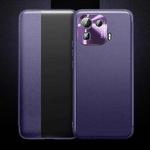 For Xiaomi Mi 11 Pro Magnetic Side Window View Shockproof Horizontal Flip Leather Case(Purple)