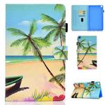 For Samsung Galaxy Tab A7 Lite 8.7 inch (2021) SM-T220 / T225 Colored Drawing Stitching Horizontal Flip Leather Case, with Holder & Card Slots(Sandbeach)