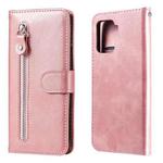 For OPPO A94 4G / F19 Pro / Reno5 F Fashion Calf Texture Zipper Horizontal Flip Leather Case with Stand & Card Slots & Wallet(Rose Gold)