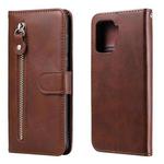 For OPPO A94 4G / F19 Pro / Reno5 F Fashion Calf Texture Zipper Horizontal Flip Leather Case with Stand & Card Slots & Wallet(Brown)
