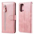For OPPO Reno5 / Find X3 Lite Fashion Calf Texture Zipper Horizontal Flip Leather Case with Stand & Card Slots & Wallet(Rose Gold)