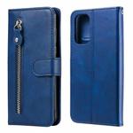 For OPPO Reno5 / Find X3 Lite Fashion Calf Texture Zipper Horizontal Flip Leather Case with Stand & Card Slots & Wallet(Blue)