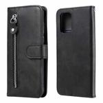 For Xiaomi Redmi Note 10 4G / Note 10S Fashion Calf Texture Zipper Horizontal Flip Leather Case with Stand & Card Slots & Wallet(Black)