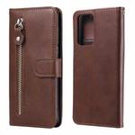 For Xiaomi Redmi Note 10 Pro / 10 Pro Max Fashion Calf Texture Zipper Horizontal Flip Leather Case with Stand & Card Slots & Wallet(Brown)