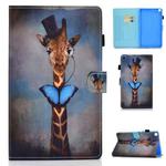 For Samsung Galaxy Tab A7 Lite 8.7 inch (2021) SM-T220 / T225 Colored Drawing Stitching Horizontal Flip Leather Case with Holder & Card Slots(Deer)