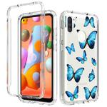 For Samsung Galaxy A11 2 in 1 High Transparent Painted Shockproof PC + TPU Protective Case(Blue Butterfly)
