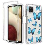 For Samsung Galaxy A12 2 in 1 High Transparent Painted Shockproof PC + TPU Protective Case(Blue Butterfly)