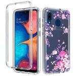 For Samsung Galaxy A20 2 in 1 High Transparent Painted Shockproof PC + TPU Protective Case(Rose)