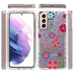 For Samsung Galaxy S21 5G 2 in 1 High Transparent Painted Shockproof PC + TPU Protective Case(Small Floral)