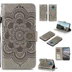 For Motorola Moto G Power (2021) Mandala Embossing Pattern Horizontal Flip PU Leather Case with Holder & Card Slots & Wallet & Lanyard(Grey)