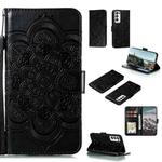 For Nokia 1.4 Mandala Embossing Pattern Horizontal Flip PU Leather Case with Holder & Card Slots & Wallet & Lanyard(Black)