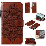 For OPPO Reno5 5G / Find X3 Lite Mandala Embossing Pattern Horizontal Flip PU Leather Case with Holder & Card Slots & Wallet & Lanyard(Brown)