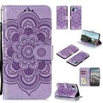 For OPPO Reno5 5G / Find X3 Lite Mandala Embossing Pattern Horizontal Flip PU Leather Case with Holder & Card Slots & Wallet & Lanyard(Purple)