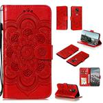 For Xiaomi Mi 11 Lite Mandala Embossing Pattern Horizontal Flip PU Leather Case with Holder & Card Slots & Wallet & Lanyard(Red)