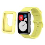 For Huawei Watch Fit Protective Silicone Case + Silicone Watch Band Kit(Yellow)