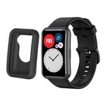 For Huawei Watch Fit Protective Silicone Case + Silicone Watch Band Kit(Black)